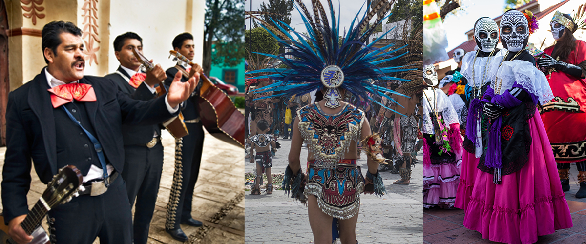 Mexicaanse dansen in traditionele kostuums